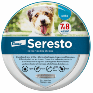 Collier Seresto Anti-Puces et Anti-Tiques pour petit Chien -8Kg – Protection longue durée